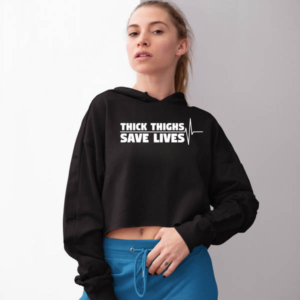 Thick Things Save Life Crop Top Hoodie