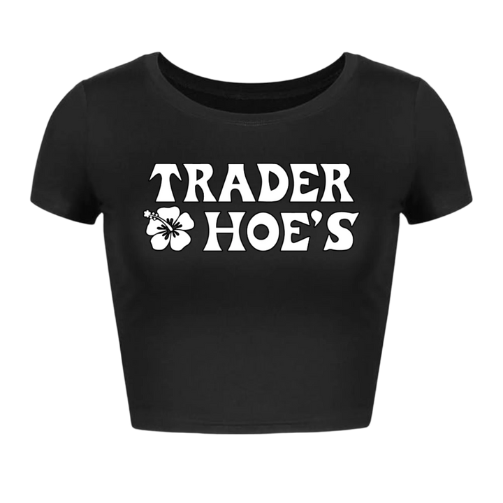 Bold and quirky graphic design on a black baby tee showcasing the store's Vegas Style brand.